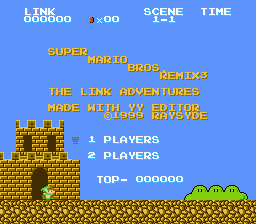 Super Mario Bros Remix 3 - The Link Adventures Title Screen